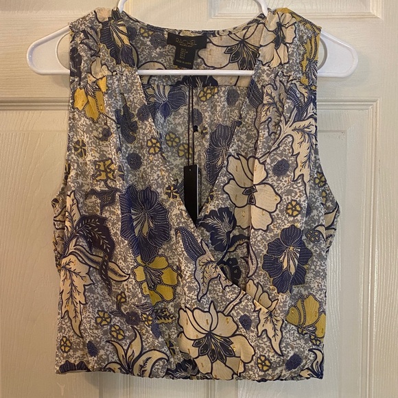 RACHEL Rachel Roy Floral Wrap Blouse - Blue and Yellow - Picture 3 of 10